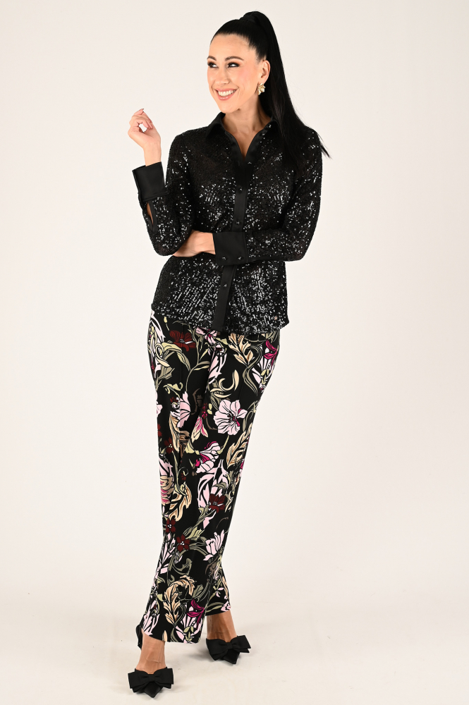 Marc Cain XC 51.27 J28 Blouse lange mouw Zwart