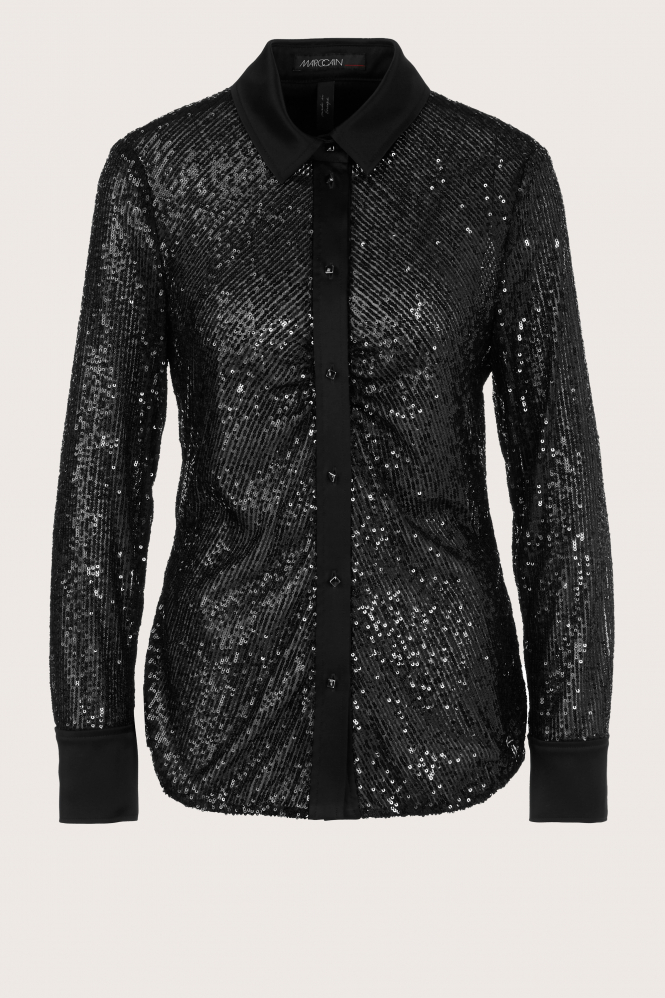 Marc Cain XC 51.27 J28 Blouse lange mouw Zwart