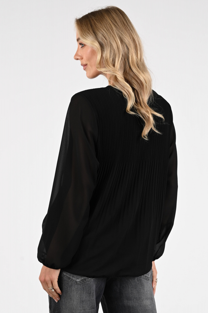 Frank walder 622151 Blouse lange mouw Zwart