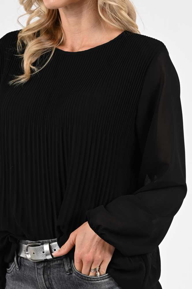 Frank walder 622151 Blouse lange mouw Zwart