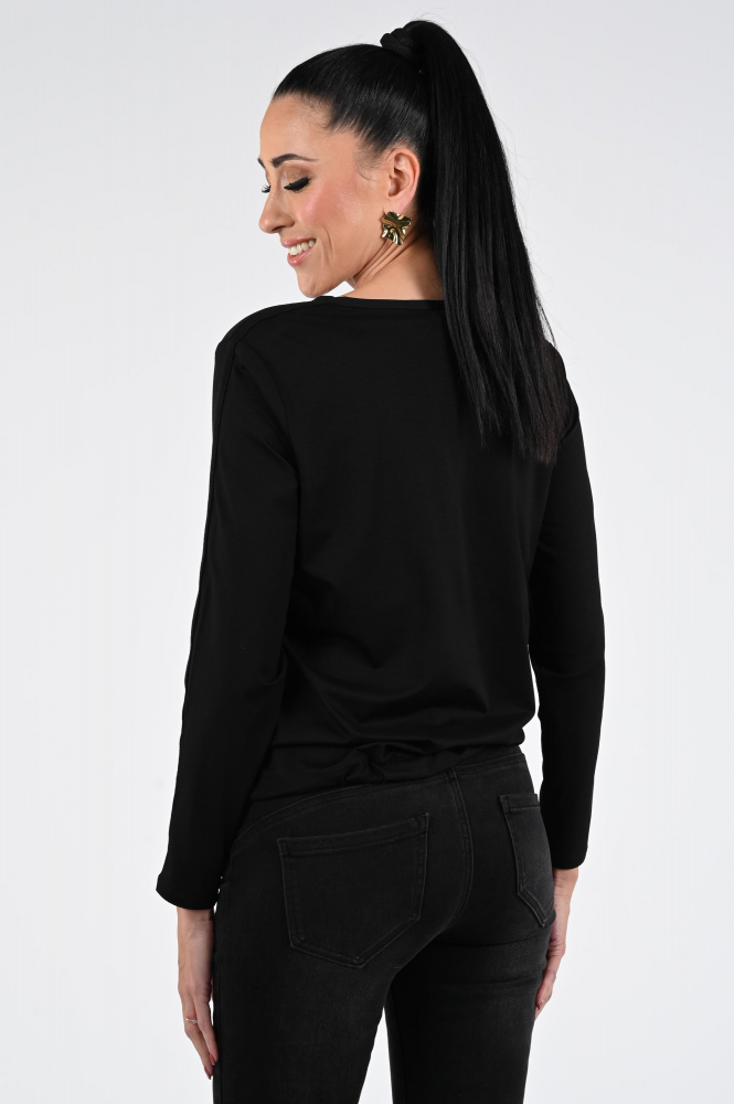 Monari 809190 Blouse lange mouw Zwart