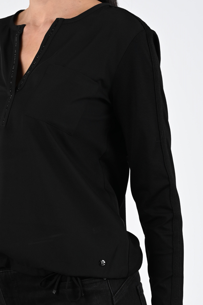 Monari 809190 Blouse lange mouw Zwart