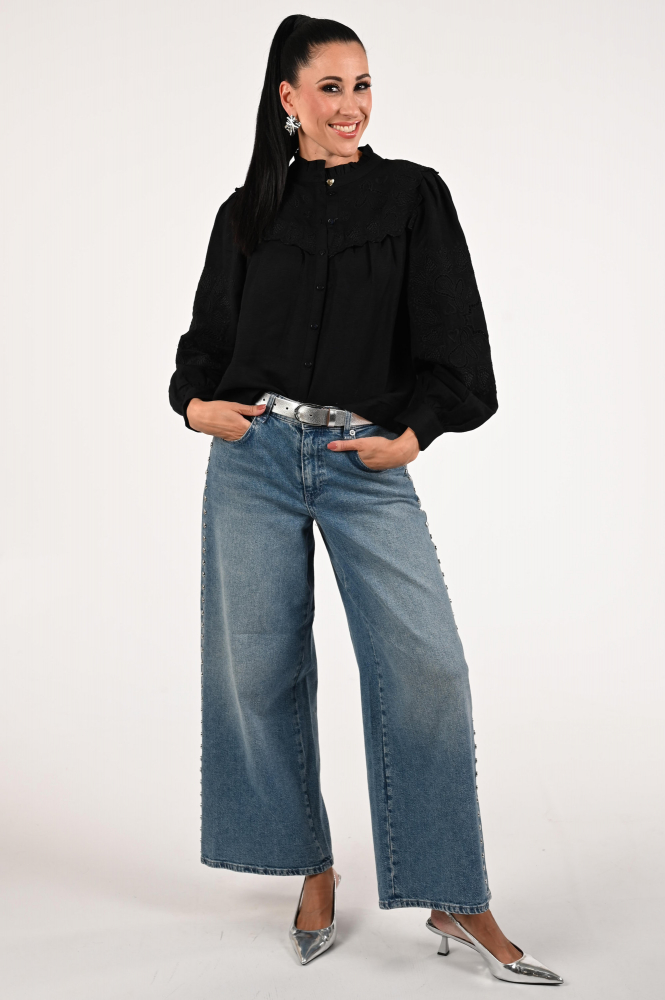 Fabienne Chapot CLTBLS25AW259001 Blouse lange mouw Zwart