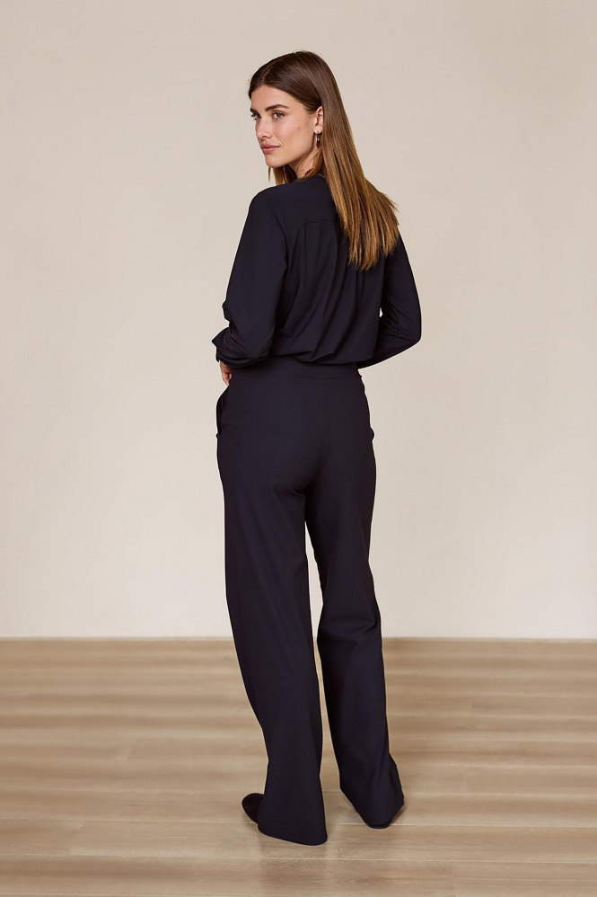 L.O.E.S. by Studio Anneloes Evi blouse  Blouse lange mouw Zwart