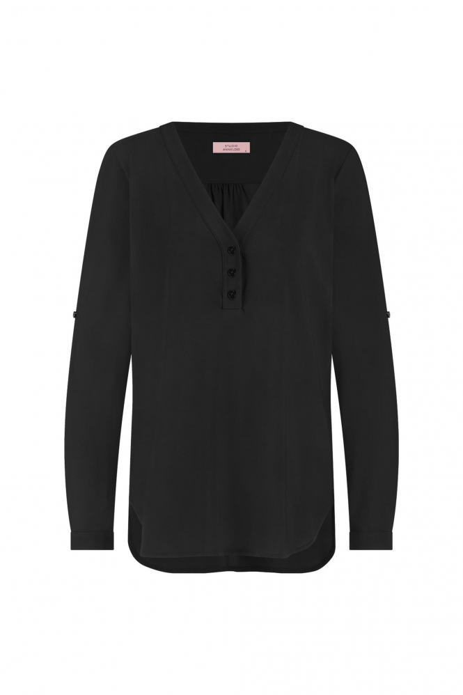Studio Anneloes  Blouse lange mouw Zwart
