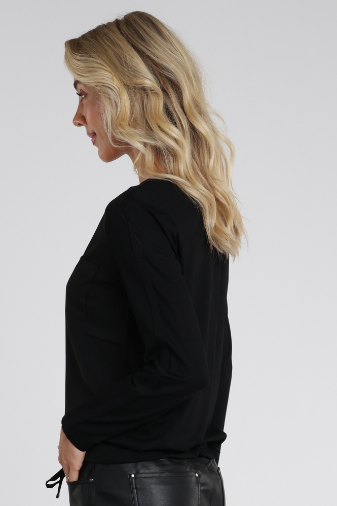 Monari 810104 Blouse lange mouw Zwart