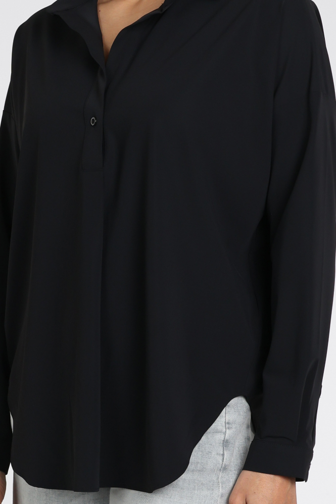 Penn & Ink Magda Blouse lange mouw Zwart