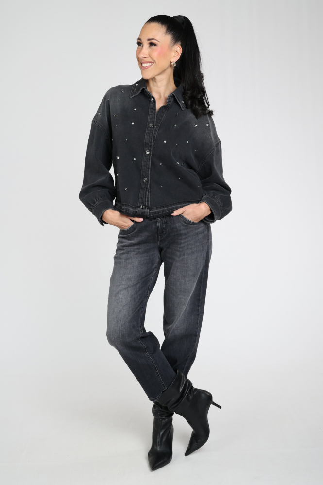 Marc Cain BS 51.24 D09 Blouse lange mouw Zwart