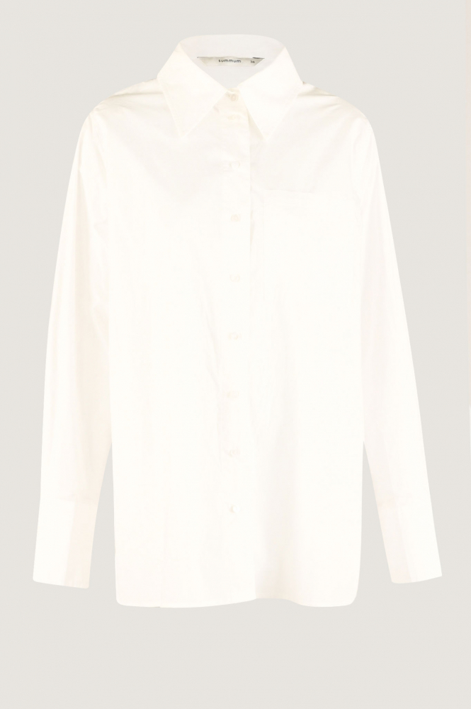 Summum Amsterdam-12119 Blouse lange mouw Wit