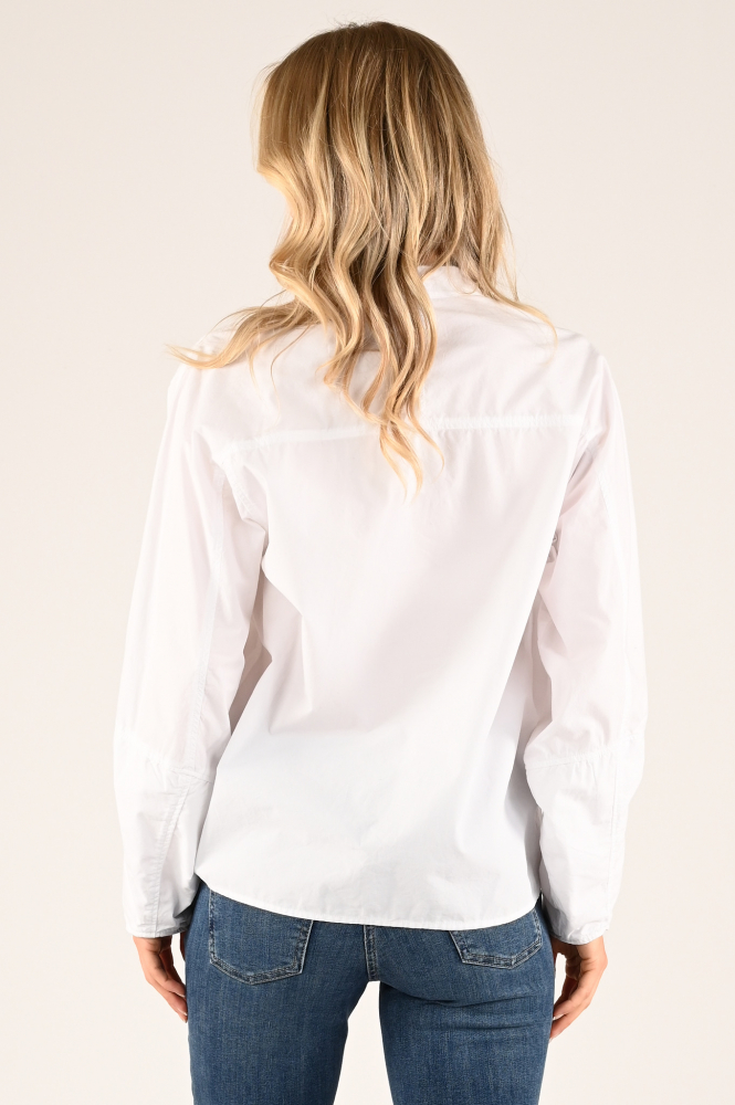 Penn & Ink W24Z673 Blouse lange mouw Wit