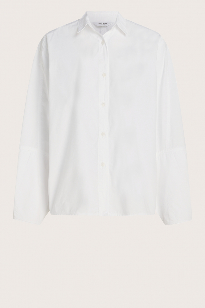 Penn & Ink W24Z673 Blouse lange mouw Wit