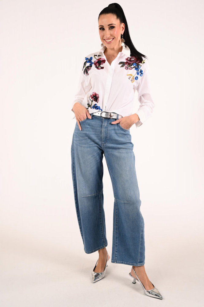 Oui 96723 Blouse lange mouw Wit