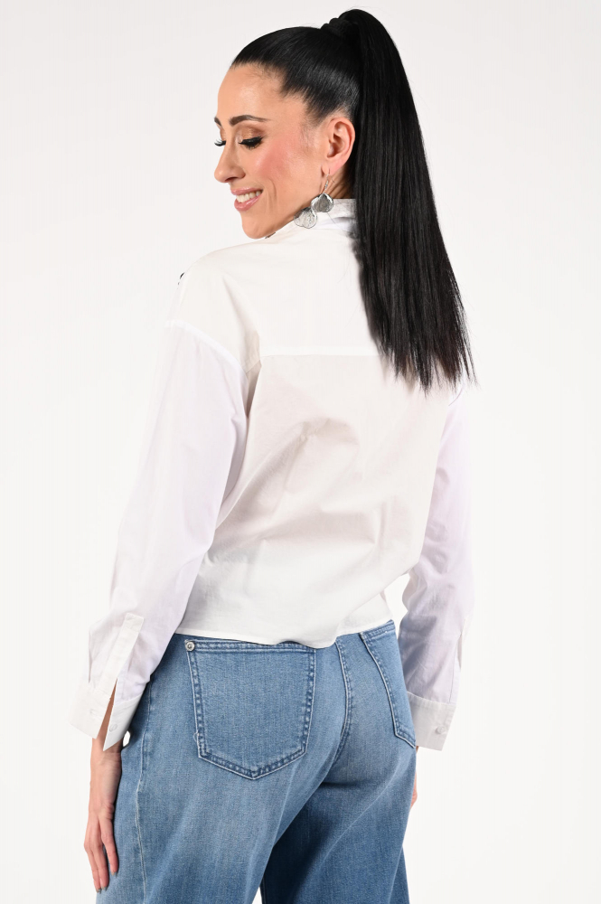 Oui 96723 Blouse lange mouw Wit