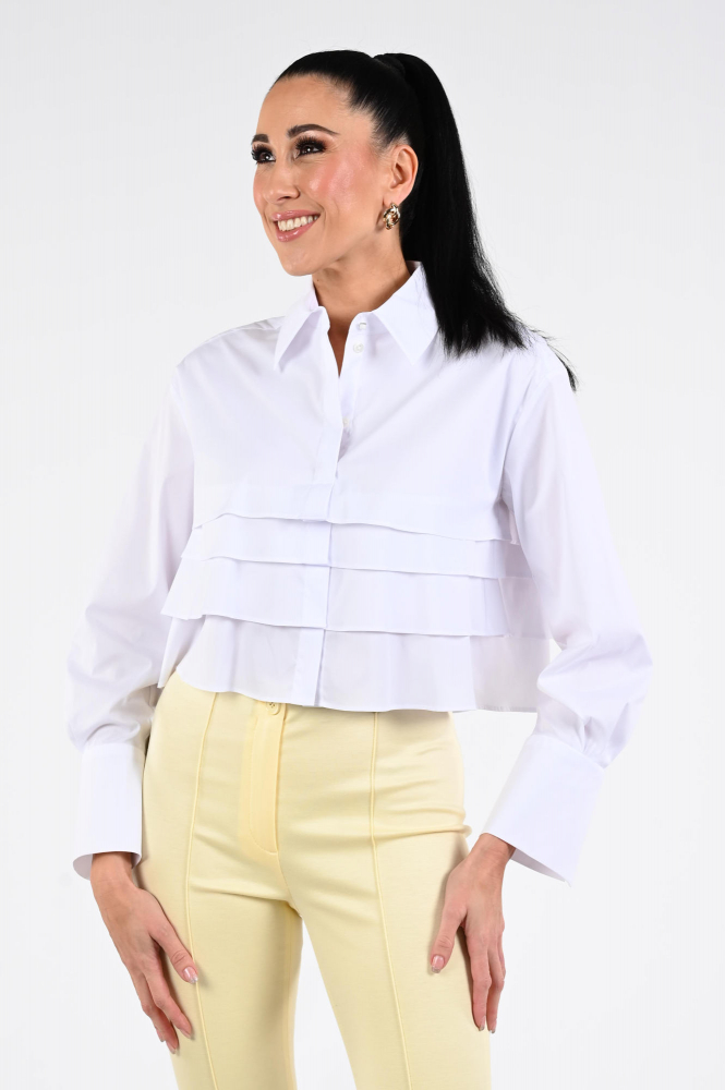 Marccain remix AR 51.16 W93 Blouse lange mouw Wit