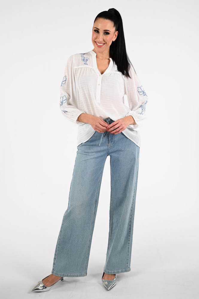 Geisha 63069-14 Blouse lange mouw Wit