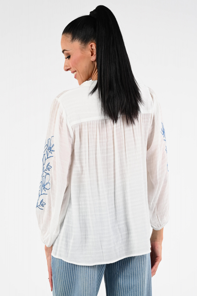 Geisha 63069-14 Blouse lange mouw Wit