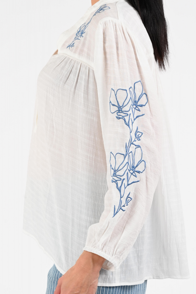 Geisha 63069-14 Blouse lange mouw Wit