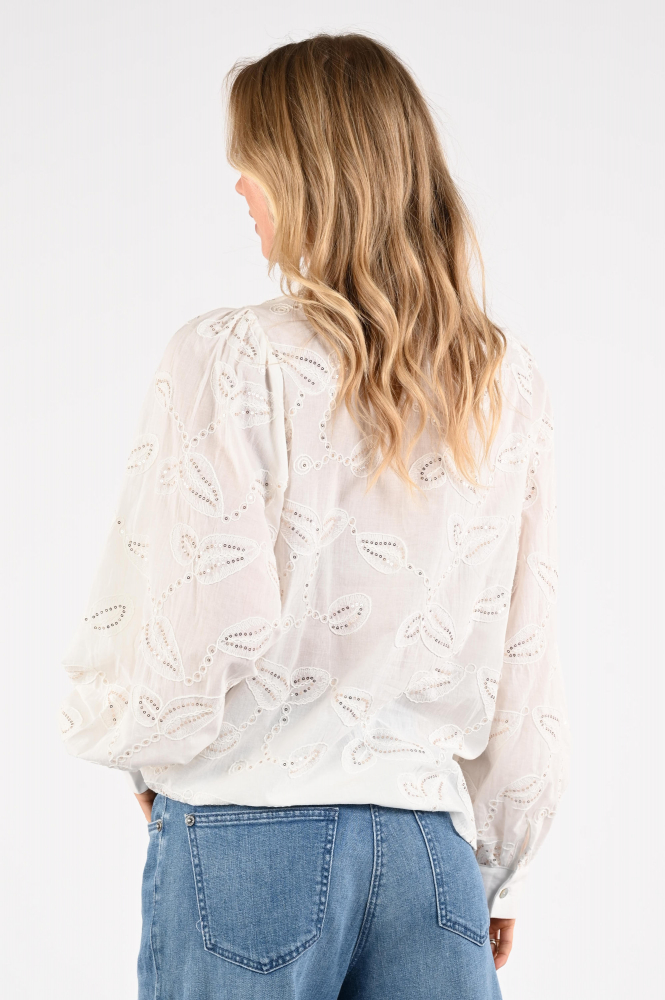 Nukus NKS02103 Blouse lange mouw Wit