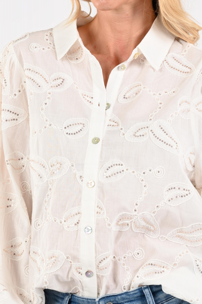 Nukus NKS02103 Blouse lange mouw Wit