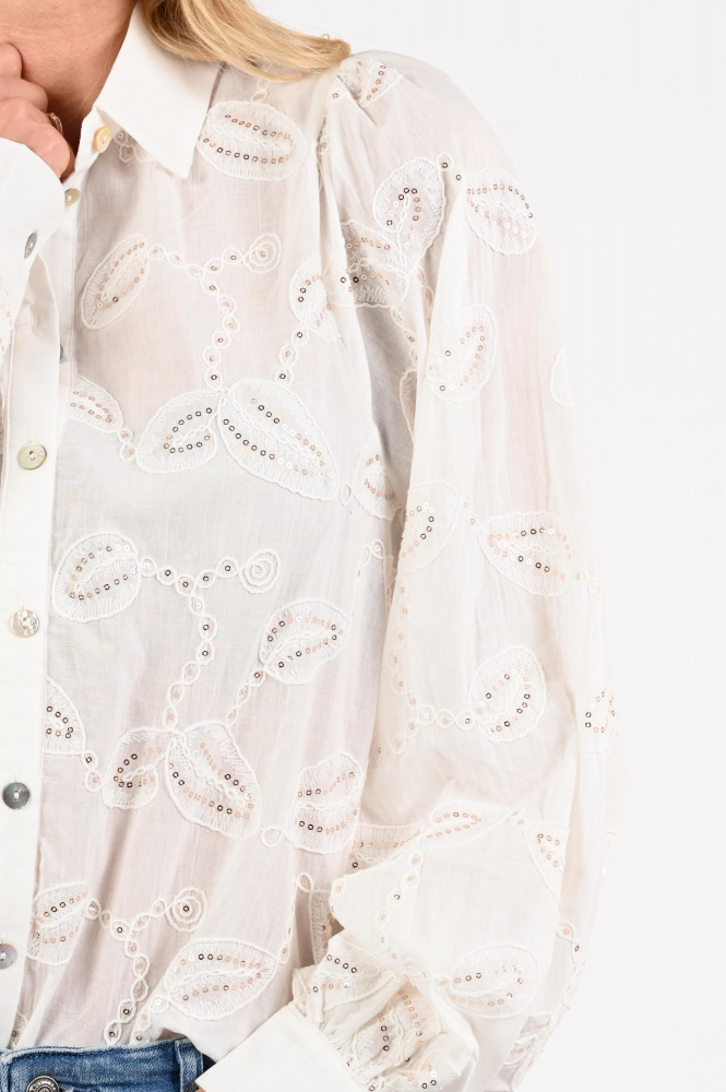 Nukus NKS02103 Blouse lange mouw Wit