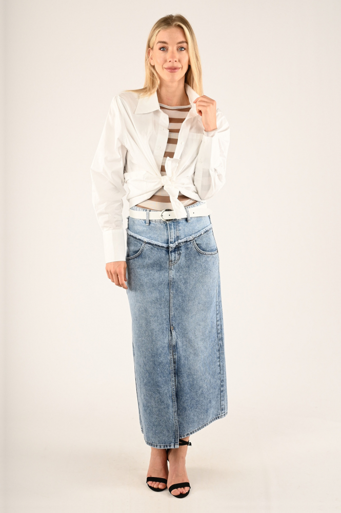 Summum Amsterdam-12119 Blouse lange mouw Wit