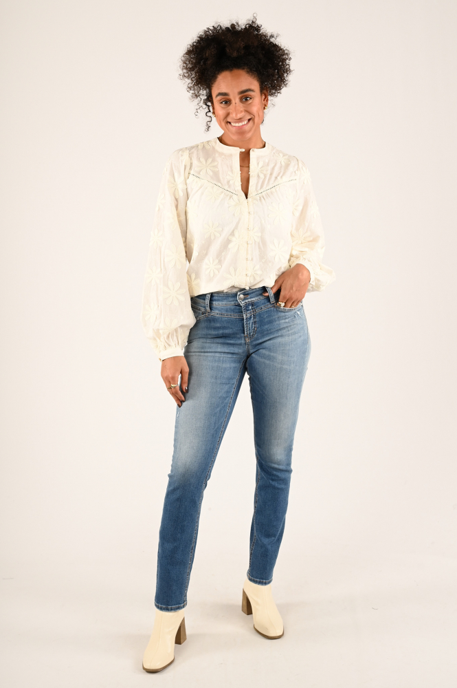 Fabienne Chapot CLT-BLS-14-AW24-1 Blouse lange mouw Wit