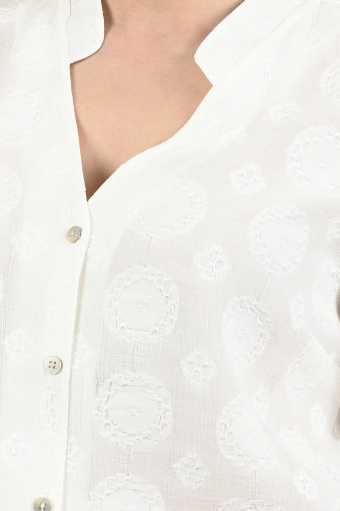 KYRA Pieke-s25 Blouse lange mouw Wit