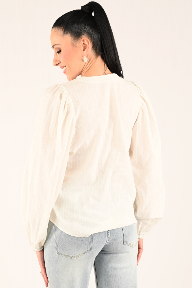 Aimée the label Frits Blouse lange mouw Beige