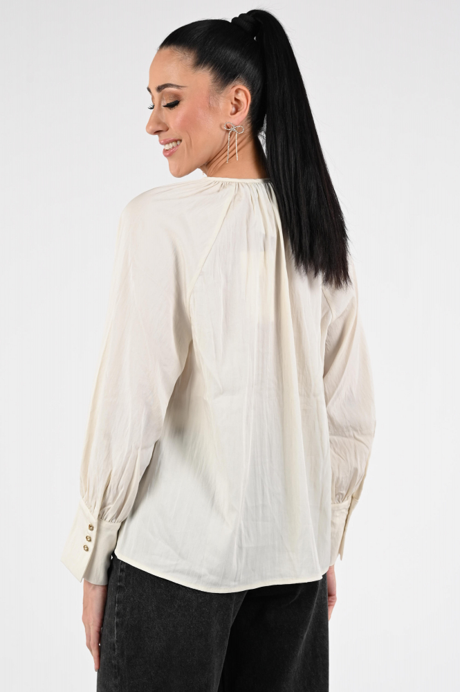 Nukus NKF02014 Blouse lange mouw Wit