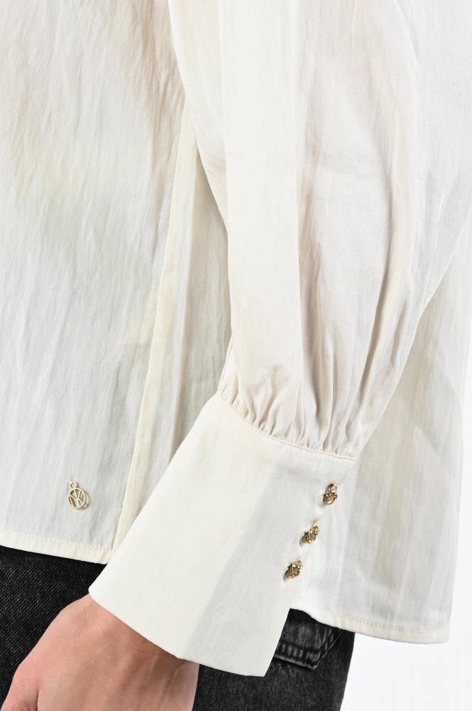 Nukus NKF02014 Blouse lange mouw Wit