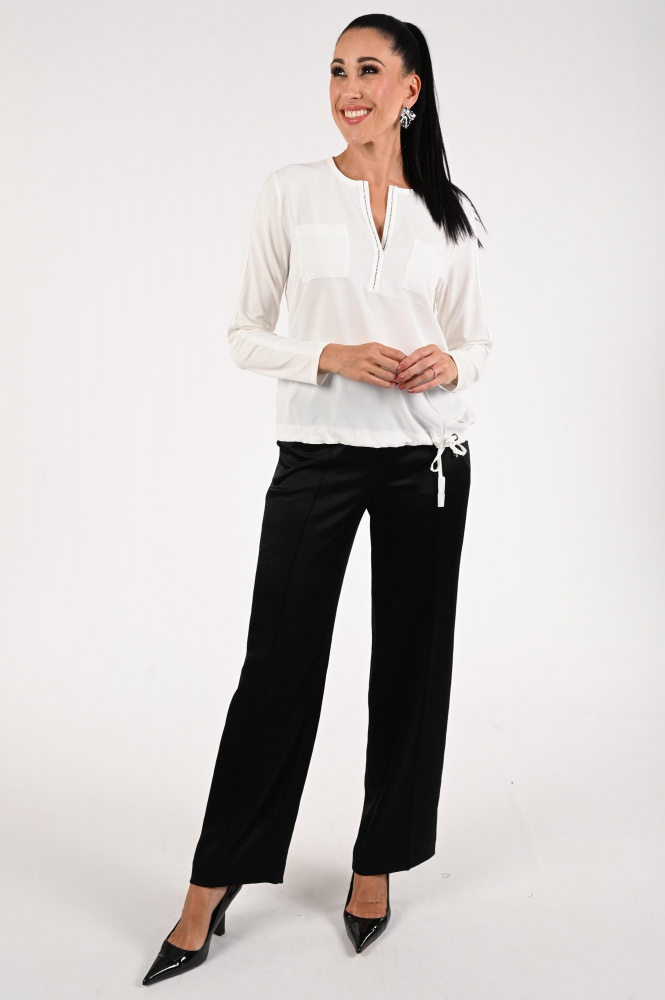 Monari 809190 Blouse lange mouw Wit