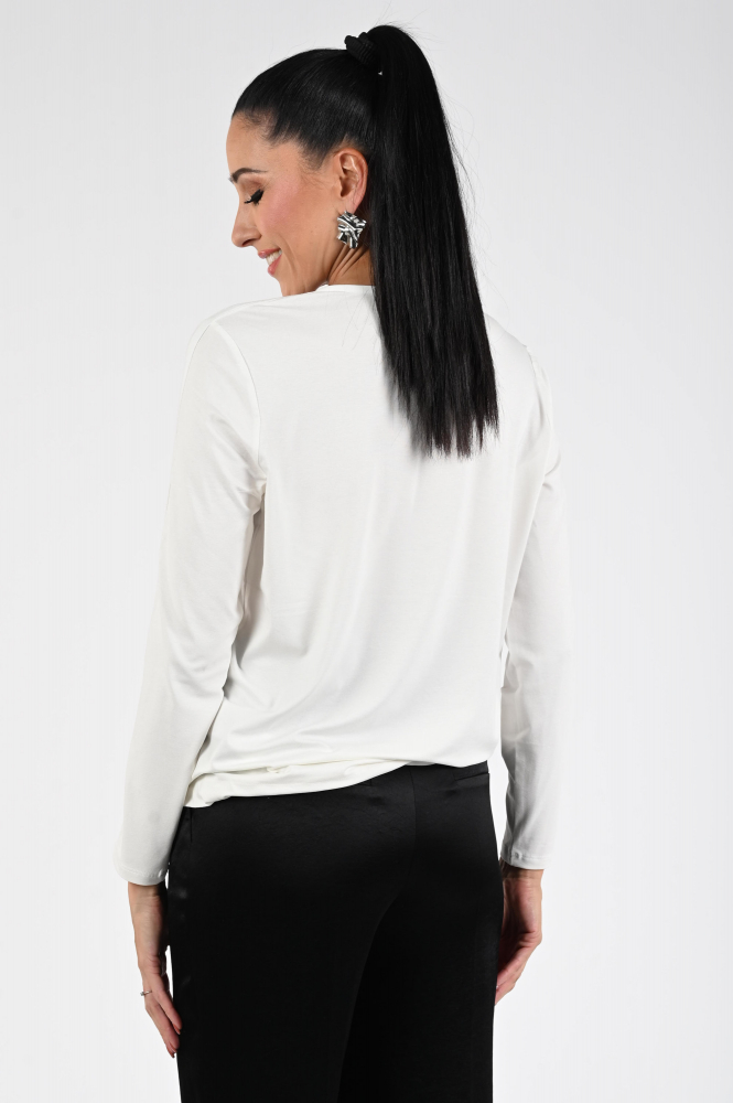 Monari 809190 Blouse lange mouw Wit