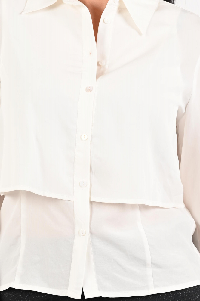 Aimée the label lea longsleeve Blouse lange mouw Beige