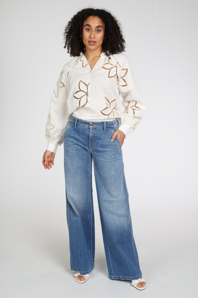 Nukus NKS02139 Blouse lange mouw Wit