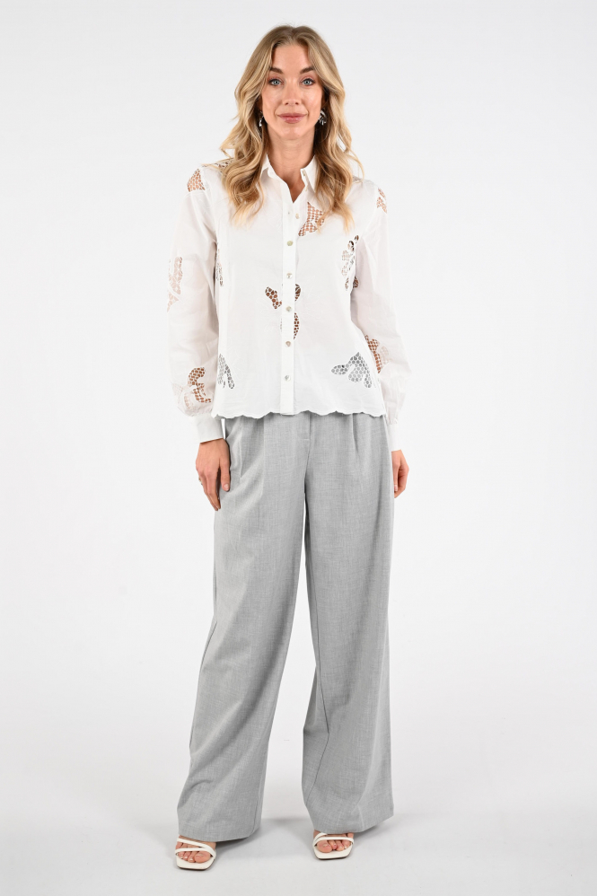 Nukus NKS02174 Blouse lange mouw Wit