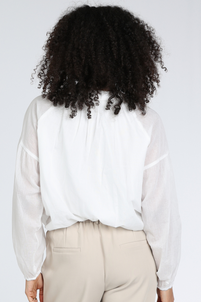 Nukus NKS02128 Blouse lange mouw Wit