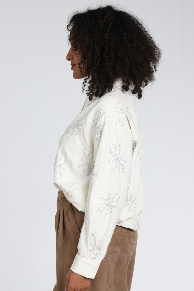 Nukus NKF02125 Blouse lange mouw Wit