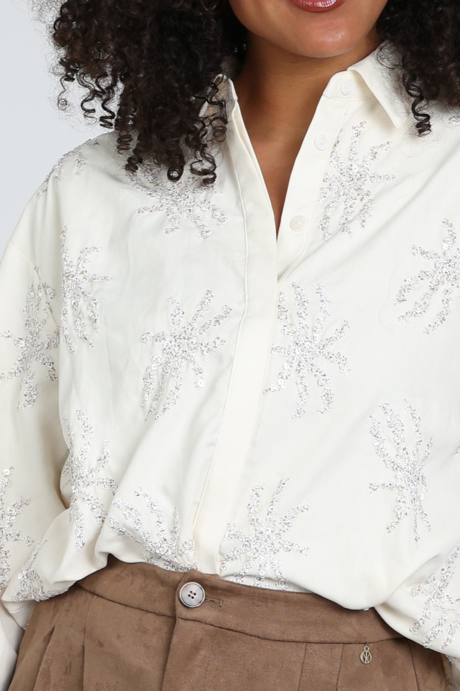 Nukus NKF02125 Blouse lange mouw Wit