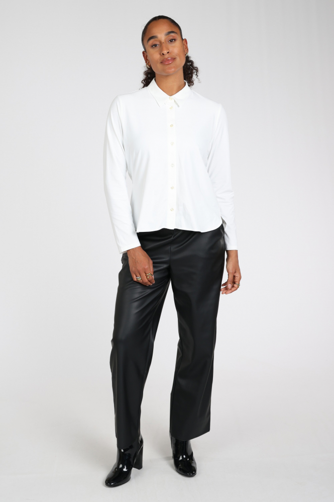 Frank walder 108103 Blouse lange mouw Wit