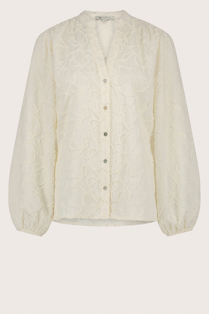 Nukus FW240458 Blouse lange mouw Beige