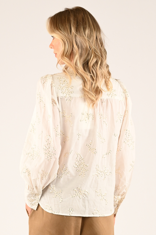 Nukus FW240463 Blouse lange mouw Beige