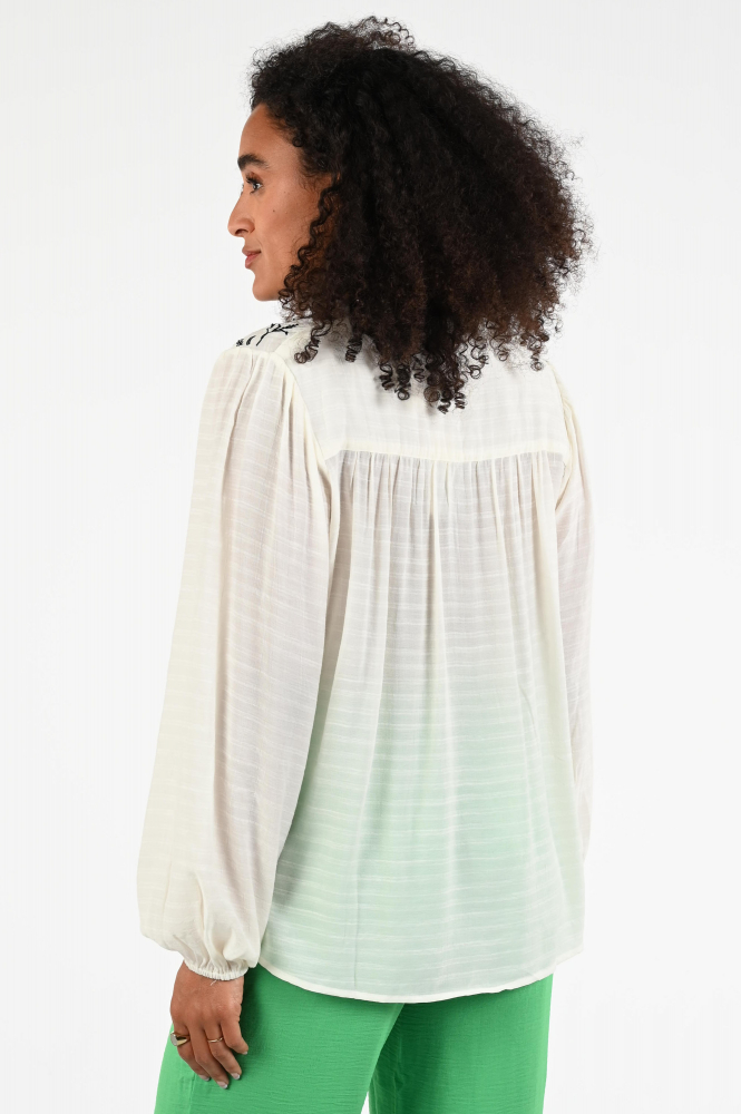Geisha 53066-14 Blouse lange mouw Beige