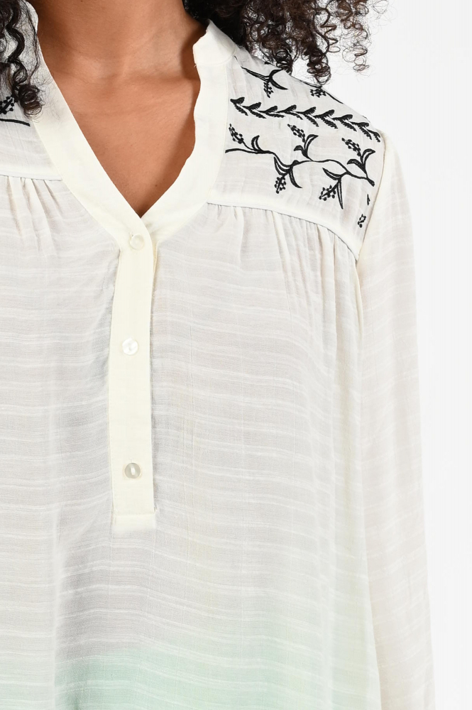 Geisha 53066-14 Blouse lange mouw Beige