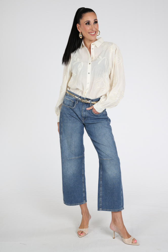 Nukus NKS02203 Blouse lange mouw Beige