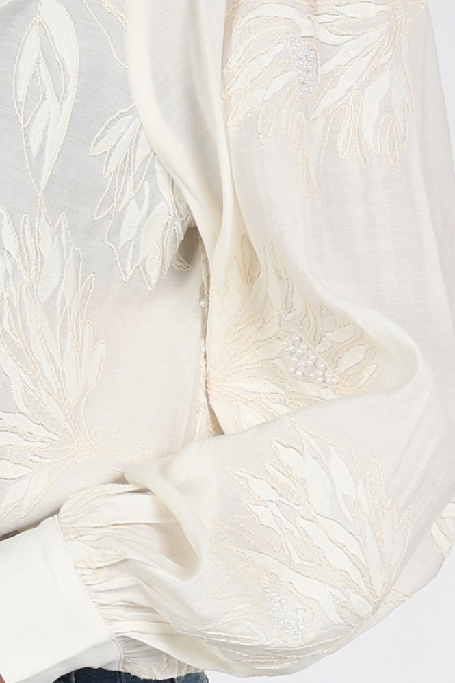 Nukus NKS02203 Blouse lange mouw Beige