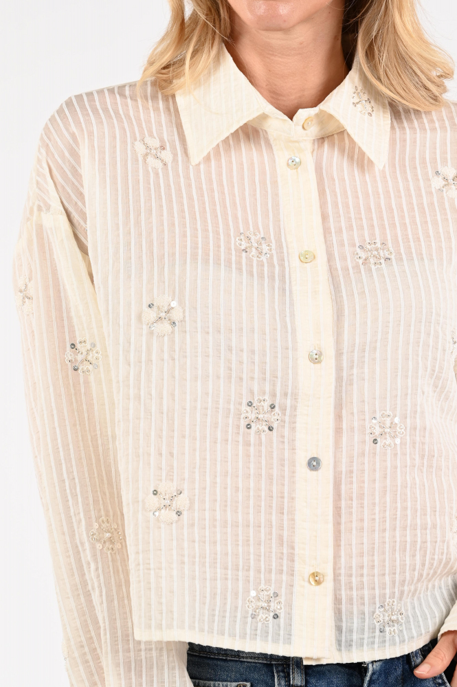 Nukus NKS02200 Blouse lange mouw Beige