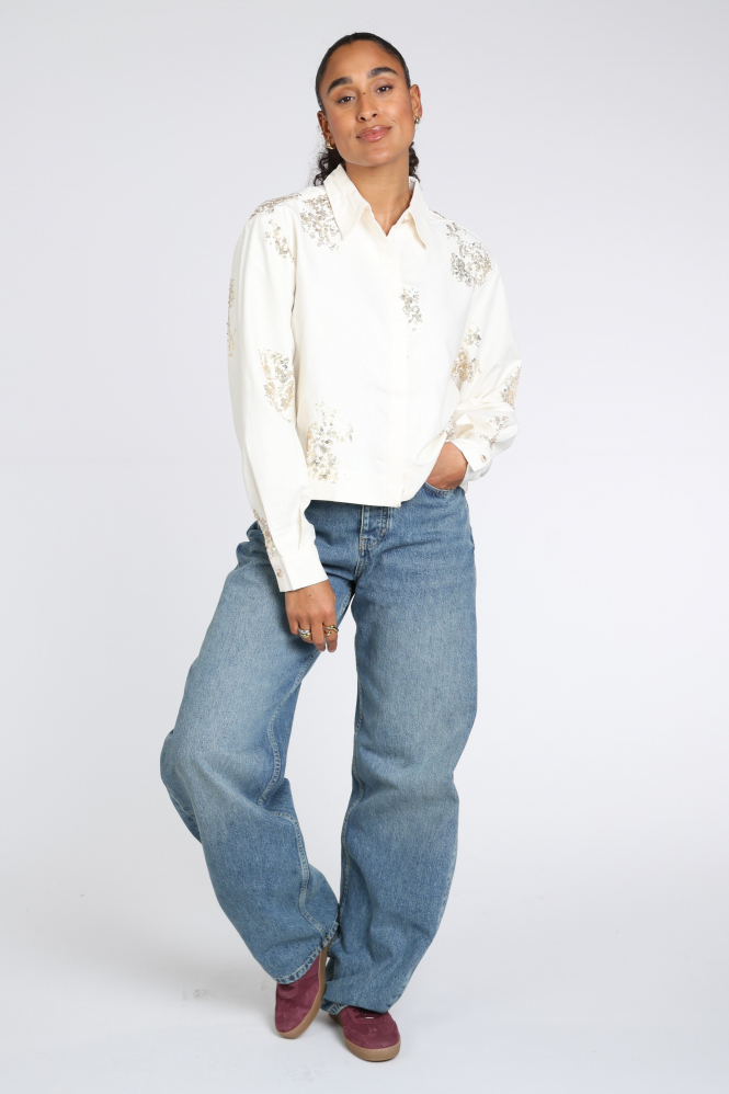 Nukus NKF02185 Blouse lange mouw Beige