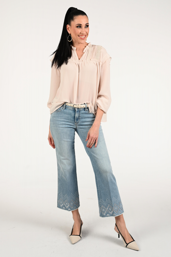 Marc Cain YC 51.36 W30 Blouse lange mouw Beige