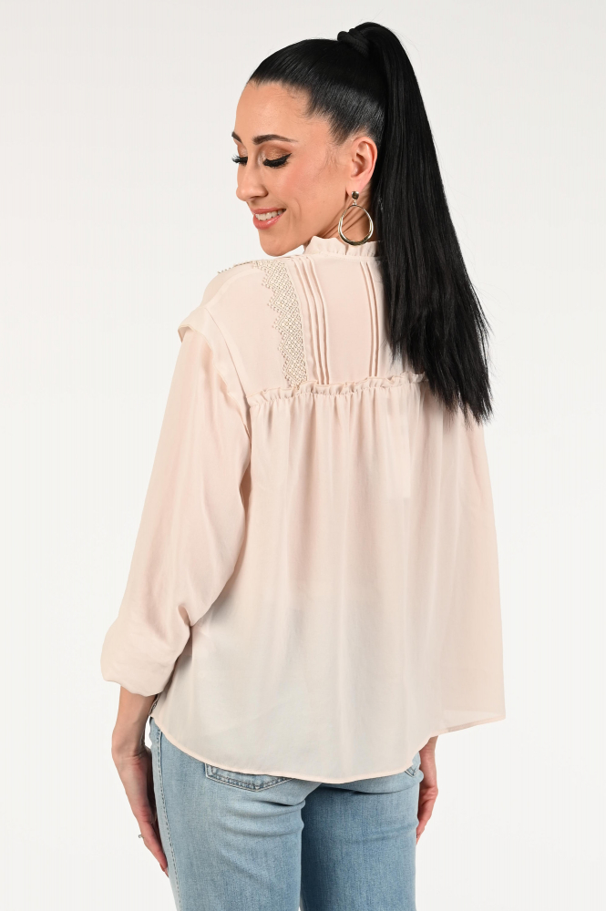 Marc Cain YC 51.36 W30 Blouse lange mouw Beige