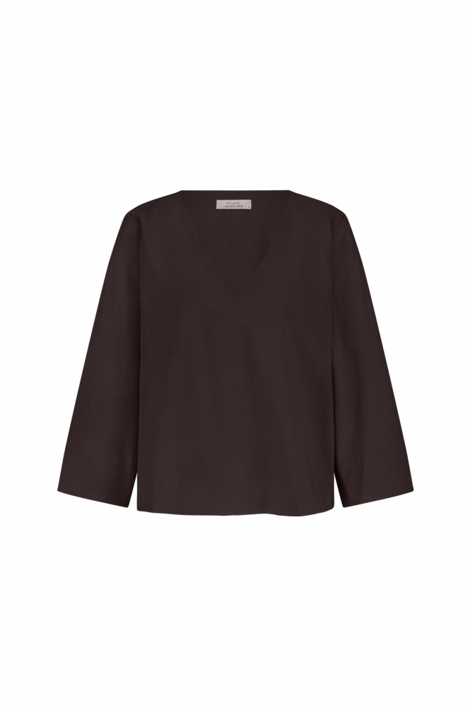L.O.E.S. by Studio Anneloes Cilou top  Blouse lange mouw Bruin